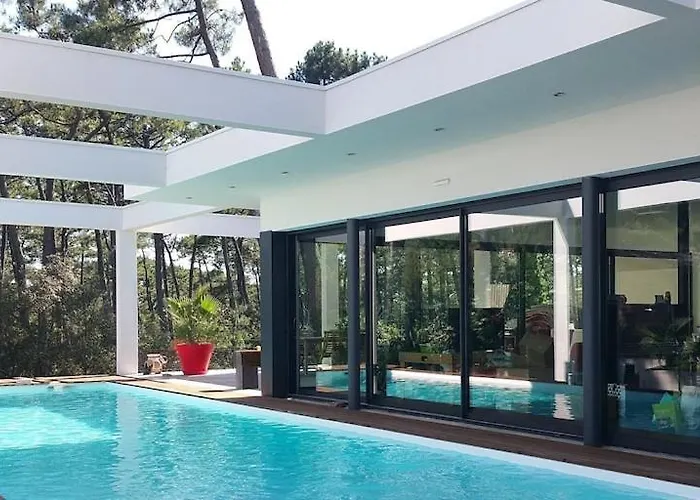 California Piscine Chauffee 14x4m Moulleau Abatilles 10 Pers Villa *