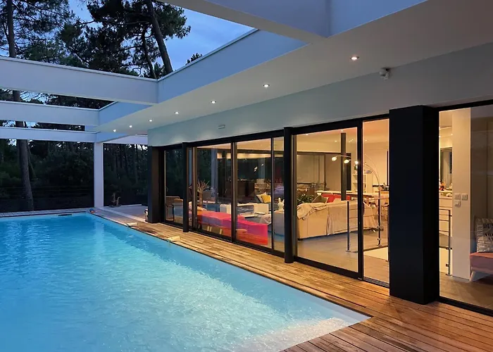 Villa California Piscine Chauffee 14x4m Moulleau Abatilles 10 Pers *
